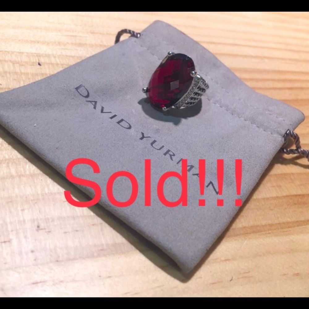 Sold Auth. David Yurman Oval Garnet Wheaton ring